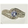 Image 1 : 10K WHITE GOLD TANZANITE & DIAMOND RING SIZE 7