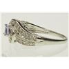 Image 3 : 10K WHITE GOLD TANZANITE & DIAMOND RING SIZE 7