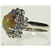 Image 2 : STERLING SILVER OPAL & SAPPHIRE RING SIZE 8.5