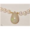 Image 2 : 14K YELLOW GOLD PEARL NECKLACE W/ OPAL PENDANT