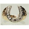 Image 1 : 10K YELLOW GOLD DIAMOND HORSESHOE RING SIZE 10.5