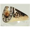 Image 2 : 10K YELLOW GOLD DIAMOND HORSESHOE RING SIZE 10.5