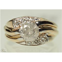 14K YELLOW AND WHITE GOLD DIAMOND RING SIZE 5.5