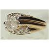 Image 2 : 14K YELLOW AND WHITE GOLD DIAMOND RING SIZE 5.5