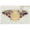 Image 1 : STERLING SILVER OPAL & RUBY RING SIZE 7.5