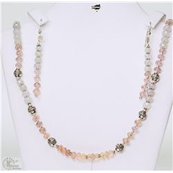 STERLING SILVER TOPAZ & OPAL BEAD NECKLACE