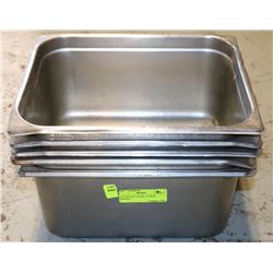 LOT OF FIVE 1/2 SIZE  6" DEEP INSERTS