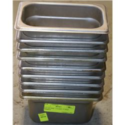 LOT OF NINE  1/16 SIZE  4" DEEP INSERTS