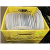 Image 1 : YELLOW CRATE WITH WHITE DINNER PLATES
