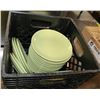Image 1 : BLACK CRATE WITH GREEN IKEA PLATES