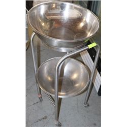 STAINLESS STAND ON WHEELS WITH 2-19" MIXING BOWLS