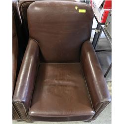 SINGLE SEATER GENUINE LEATHER BROWN CHAIR