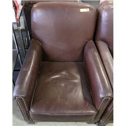 SINGLE SEATER GENUINE LEATHER BROWN CHAIR