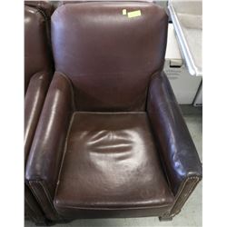 SINGLE SEATER GENUINE LEATHER BROWN CHAIR