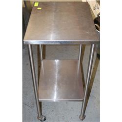 STAINLESS TABLE ON WHEELS 20"X16"X34"H