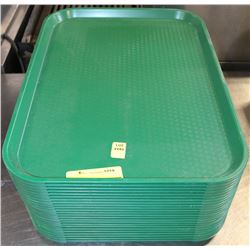 LOT OF GREEN PLASTIC TRAYS