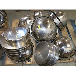 LOT OF 5 ROUND CHAFFING DISHES WITH WATER & FOOD