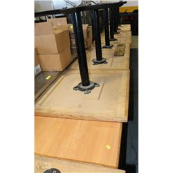 LOT OF 7 DOUBLE PEDASTOL DINING TABLE AND 1 SINGLE