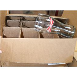 TWO BOXES CONTAINING 18 BUDWEISER 19OZ GLASSES