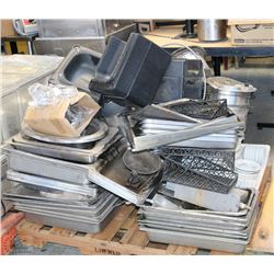 PALLET OF INSERTS, WHITE DISHES, INSINKERATOR, AND