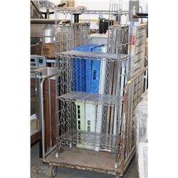 LOT OF SHELVING AND RACKING, CART NOT INCLUDED