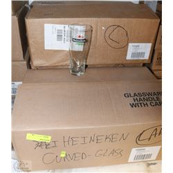 LOT OF 3 WITH 24 HEINEKEN 20 OZ GLASSES