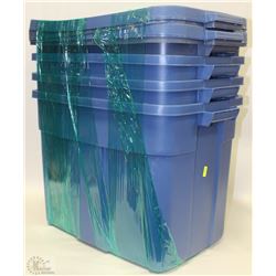 BUNDLE OF 4 RUBBERMAID 68LITRE TUBS&LIDS