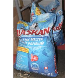 LOT OF 3 ALASKAN ICE MELT 20KG BAGS