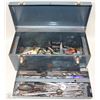 Image 1 : BLUE METAL BEACH TOOLBOX FULL OF TOOLS -