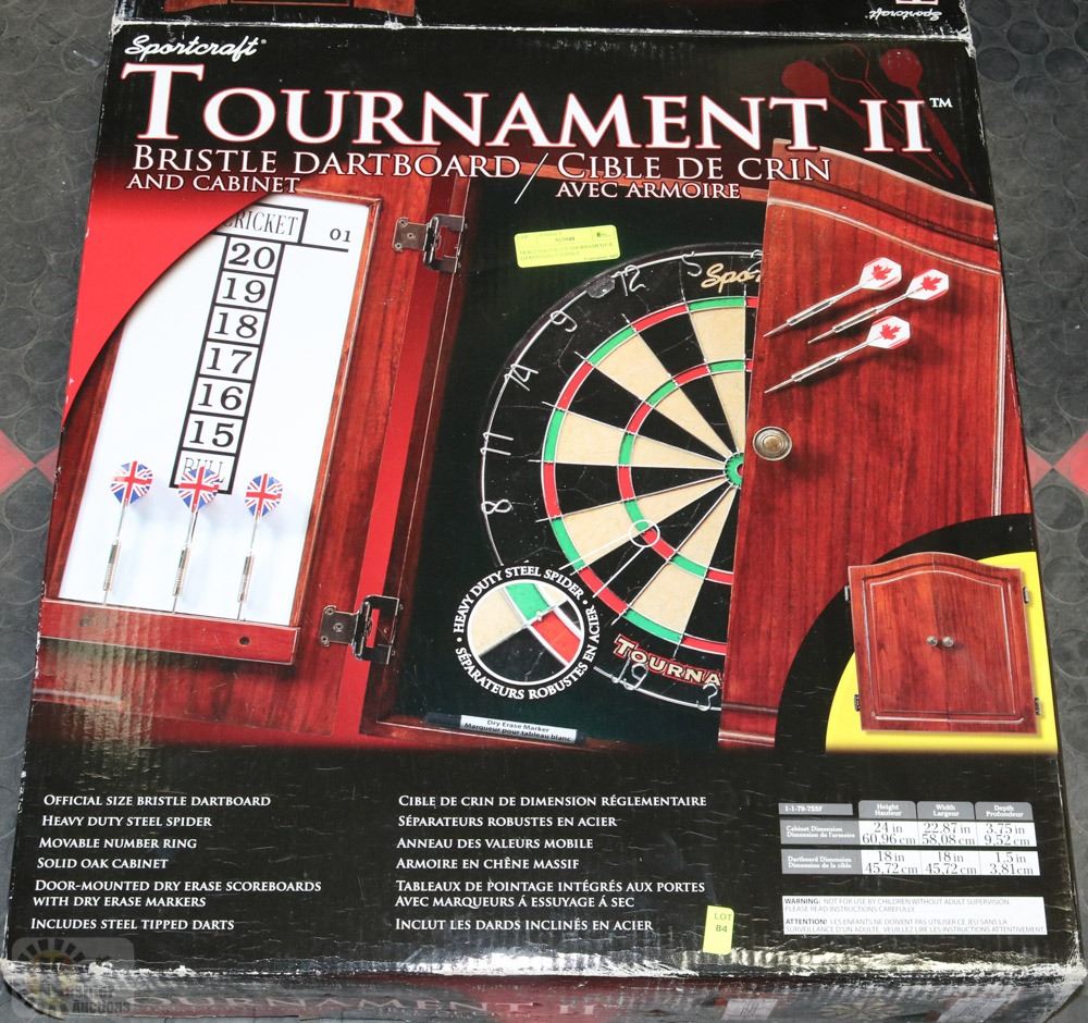 New Sportcraft Tournament Ii Dartboard Cabinet