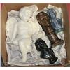 Image 1 : BOX W/LARGE CERAMIC MANTLE CHERUB &