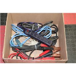BOX W/BOOSTER CABLES AND EXTENSION