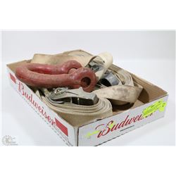 FLAT WITH HEAVY DUTY RATCHET STRAPS AND HEAVY DUTY