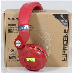 NEW RED WIRELESS BLUETOOTH BLUEDIO OVEREAR