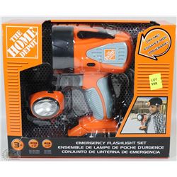 HOME DEPOT CHILDRENS EMERGENCY FLASHLIGHT SET