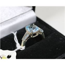 STERLING .925 SILVER RING TOPAZ STONE SZ 7