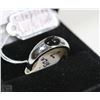 Image 1 : STERLING .925 SILVER RING BLACK STONE SZ 7
