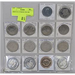 SHEET OF 14 TOKENS 1930-1989