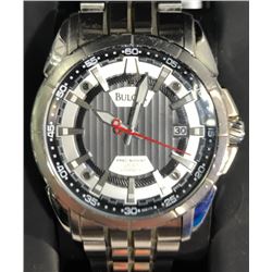 BULOVA STAINLESS STEEL W/ BLUE DIAL MANS WATCH