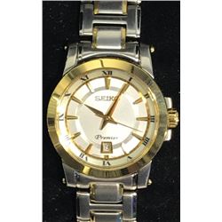 SEIKO PREMIER STAINLESS STEEL 2-COLORED WATCH