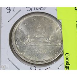 CANADIAN SILVER $1 DOLLAR COIN 1965