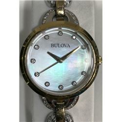 BULOVA GOLD COLORED STAINLESS STEEL W/ STONES