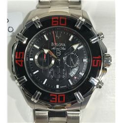 BULOVA STAINLESS STEEL W/ BLACK DIAL MEN'S WATCH
