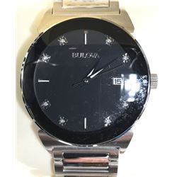 BULOVA STAINLESS STEEL W/ STONES MEN'S WATCH