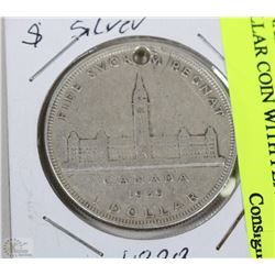 CANADIAN SILVER 1939 ONE DOLLAR COIN WITH PENDANT