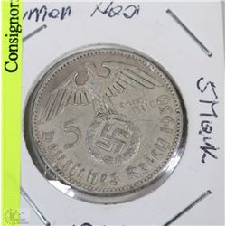GERMAN NAZI 1939 5 MARK COIN