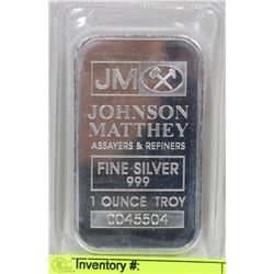 JOHNSON MATTHEY 1 OZ PURE SILVER BAR