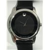 Image 1 : MOVADO STAINLESS STEEL W/ BLACK LEATHER STRAP