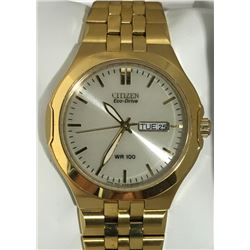 CITIZEN ECO DRIVE GOLD COLORED STAINLESS STEEL
