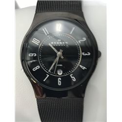 SKAGEN BLACK STAINLESS STEEL MEN'S WATCH